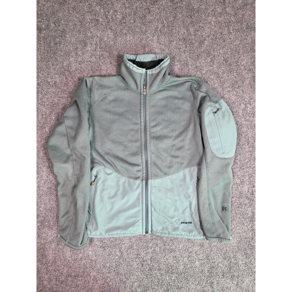 Patagonia R2 Regulator Fleece Jacket Womens Medium Sage Green Full Zip Hybrid